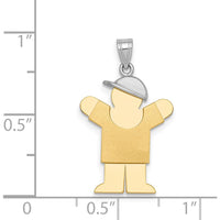 14K Two-Tone Boy with Hat Engravable Love Charm - 25mm by Oro Pregiato