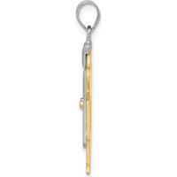 14K Two-Tone Boy with Hat Engravable Love Charm - 30mm Length by Oro Pregiato