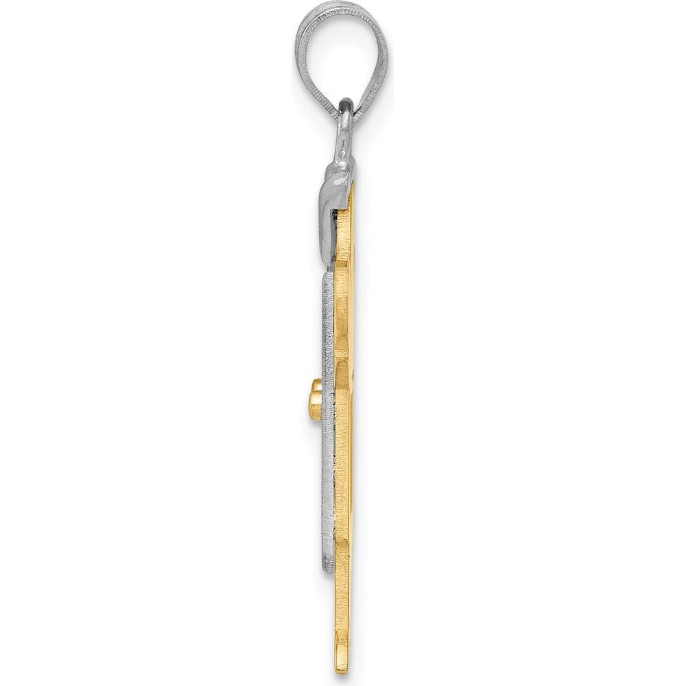 14K Two-Tone Boy with Hat Engravable Love Charm - 30mm Length by Oro Pregiato