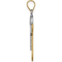 14K Two-Tone Boy with Hat Pendant featuring Round Diamonds - 0.015 Carat Total Diamond Weight by Oro Pregiato