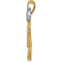 14K Two-Tone Boys Kiss Engravable Charm Pendant - 31mm x 33mm by Oro Pregiato