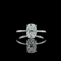 14K Two Tone Cushion Brilliant Cut Lab Diamond Solitaire Ring - 2.12 Carat F VVS2 IGI Certified - Covaloro Fine Jewelry
