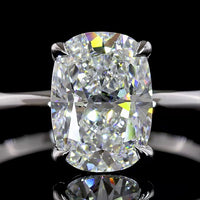 14K Two Tone Cushion Brilliant Cut Lab Diamond Solitaire Ring - 2.12 Carat F VVS2 IGI Certified - Covaloro Fine Jewelry