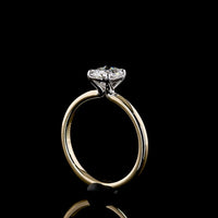 14K Two Tone Cushion Brilliant Solitaire Engagement Ring with 1.03 Carat Lab Grown E VVS2 Diamond - Covaloro Fine Jewelry
