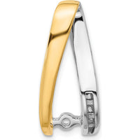 14K Two-Tone Diamond Channel-Set Slide Mounting for Omega Necklace - Fits 6mm Regular/8mm Fancy Omega by Oro Pregiato