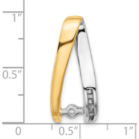 14K Two-Tone Diamond Channel-Set Slide Mounting for Omega Necklace - Fits 6mm Regular/8mm Fancy Omega by Oro Pregiato