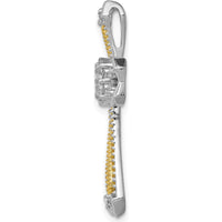 14K Two-Tone Diamond Cross Slide Pendant with Natural Diamonds - 1/3 Carat Total Diamond Weight by Monteluci Fine Jewelry
