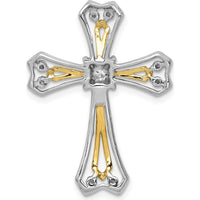 14K Two-Tone Diamond Cross Slide Pendant with Natural Diamonds - 1/3 Carat Total Diamond Weight by Monteluci Fine Jewelry
