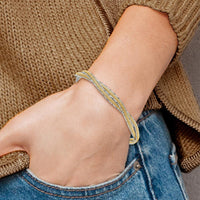 14K Two-Tone Diamond-Cut and Textured Braided Bangle Bracelet with Safety Clasp - 6.7mm Width by Oro Pregiato