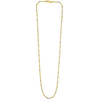 14K Two-Tone Diamond-Cut Bead & Bar Bracelet - 7.25" by Orozza Fine Jewelry