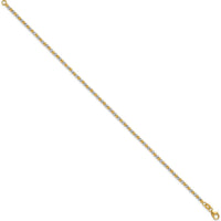 14K Two-Tone Diamond-cut Beaded 7.5" Bracelet - Polished Gold, Lobster Clasp by Oro Pregiato