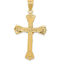 14K Two-Tone Diamond-cut Crucifix Pendant - 50mm Length by Oro Pregiato