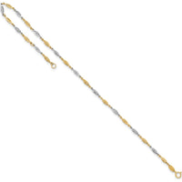 14K Two-Tone Diamond-cut Infinity Link Anklet - 9" + 1" Extender
