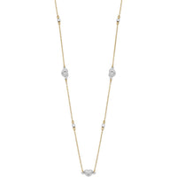 14K Two-Tone Diamond-Cut Puffed Hearts Necklace - 18" by 0
