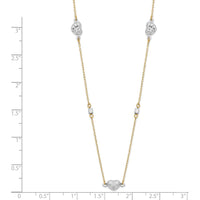 14K Two-Tone Diamond-Cut Puffed Hearts Necklace - 18" by 0