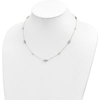 14K Two-Tone Diamond-Cut Puffed Hearts Necklace - 18" by 0