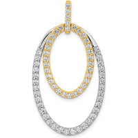 14K Two-Tone Diamond Double Oval Pendant - 1.0 Carat Total Diamond Weight by Monteluci Fine Jewelry