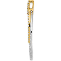 14K Two-Tone Diamond Double Oval Pendant - 1.0 Carat Total Diamond Weight by Monteluci Fine Jewelry