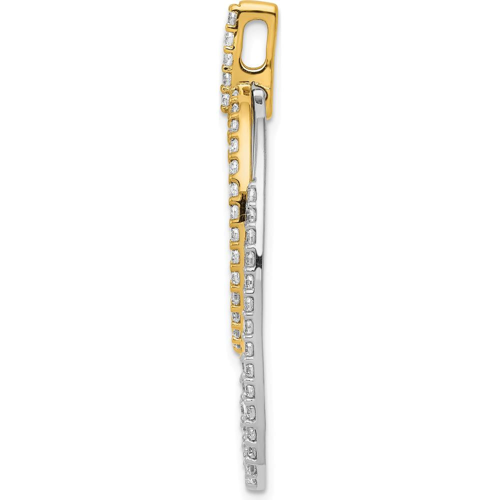 14K Two-Tone Diamond Double Oval Pendant - 1.0 Carat Total Diamond Weight by Monteluci Fine Jewelry