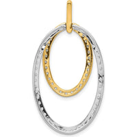 14K Two-Tone Diamond Double Oval Pendant - 1.0 Carat Total Diamond Weight by Monteluci Fine Jewelry