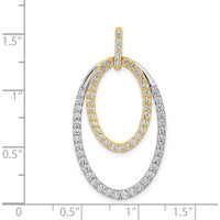 14K Two-Tone Diamond Double Oval Pendant - 1.0 Carat Total Diamond Weight by Monteluci Fine Jewelry
