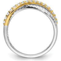 14K Two-Tone Diamond Fancy Ring with Round Diamonds - 0.027 Carat Total Diamond Weight by 0