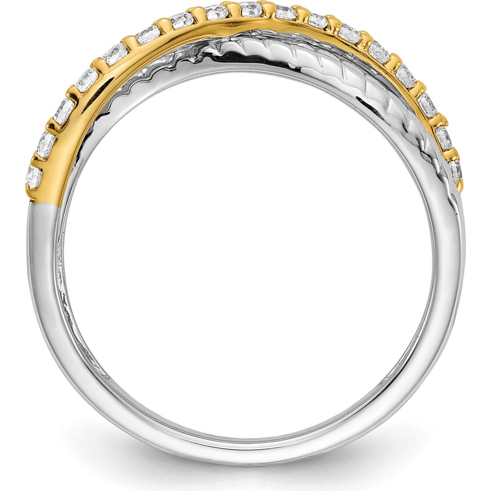 14K Two-Tone Diamond Fancy Ring with Round Diamonds - 0.027 Carat Total Diamond Weight by 0