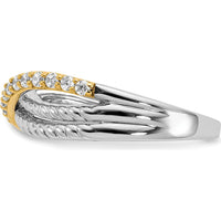 14K Two-Tone Diamond Fancy Ring with Round Diamonds - 0.027 Carat Total Diamond Weight by 0