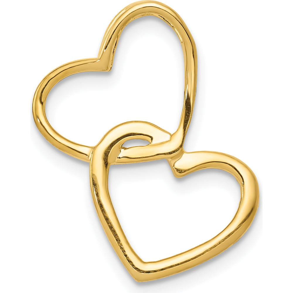 14K Two-Tone Diamond Heart Pendant with Round Diamonds - 0.007 Carat Total Diamond Weight by Monteluci Fine Jewelry