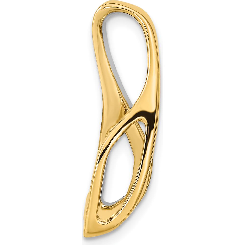 14K Two-Tone Diamond Semi-Mount Pendant with Channel-Set Round Diamonds - Fits 6mm Regular/8mm Fancy Omega by Oro Pregiato