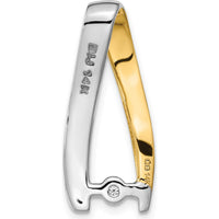 14K Two-Tone Diamond Semi-Mount Pendant with Channel-Set Round Diamonds - Fits 6mm Regular/8mm Fancy Omega by Oro Pregiato