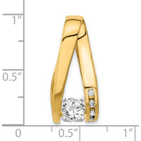 14K Two-Tone Diamond Semi-Mount Pendant with Channel-Set Round Diamonds - Fits 6mm Regular/8mm Fancy Omega by Oro Pregiato