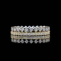14K Two Tone Eternity Band with 67 Prong-Set Round Lab Diamonds - 0.94 Carat Total Diamond Weight - Covaloro Fine Jewelry