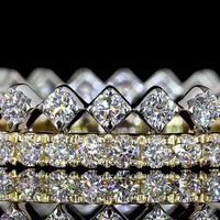 14K Two Tone Eternity Band with 67 Prong-Set Round Lab Diamonds - 0.94 Carat Total Diamond Weight - Covaloro Fine Jewelry