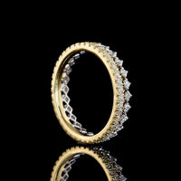 14K Two Tone Eternity Band with 67 Prong-Set Round Lab Diamonds - 0.94 Carat Total Diamond Weight - Covaloro Fine Jewelry