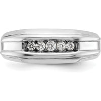 14K Two-Tone Five Stone Polished Men's Ring Mounting - 8mm Band Width by Monteluci Fine Jewelry