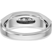 14K Two-Tone Five Stone Polished Men's Ring Mounting - 8mm Band Width by Monteluci Fine Jewelry
