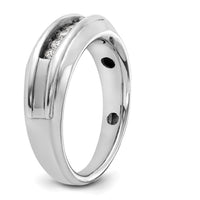 14K Two-Tone Five Stone Polished Men's Ring Mounting - 8mm Band Width by Monteluci Fine Jewelry