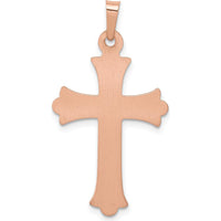 14K Two-Tone Fleur de Lis Cross Pendant - 32.5mm Length by Oro Pregiato
