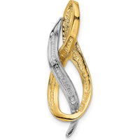 14K Two-Tone Free Form Slide Pendant in Polished Yellow and White Gold - Fits Up to 8mm Omega by 0