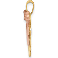 14K Two-Tone Girls Engravable Kiss Pendant - 21mm Length by Oro Pregiato