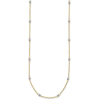 14K Two-Tone Gold 16" Ropa Chain Necklace with Mirror Beads and 2" Extender by 0