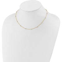 14K Two-Tone Gold 16" Ropa Chain Necklace with Mirror Beads and 2" Extender by 0