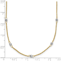 14K Two-Tone Gold 16" Ropa Chain Necklace with Mirror Beads and 2" Extender by 0