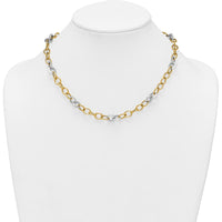 14K Two-Tone Gold 18" Polished 9.75mm Fancy Circle Cable Chain Necklace by 0