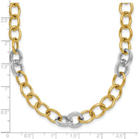 14K Two-Tone Gold 18" Polished 9.75mm Fancy Circle Cable Chain Necklace by 0