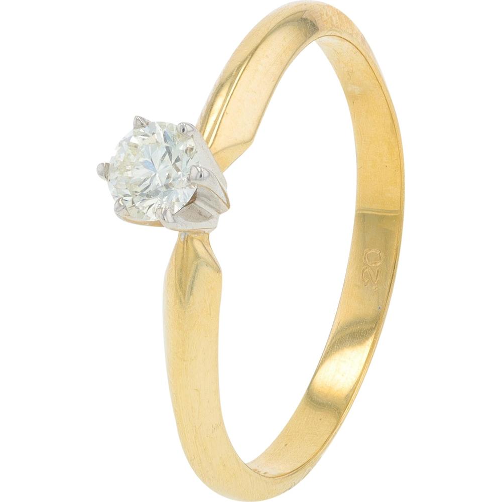 14K Two-Tone Gold .20 Carat Diamond Engagement Ring with Prong Setting
