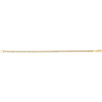 14K Two-Tone Gold 3.2mm Round Pave Franco Chain Necklace - 24" with Lobster Clasp by Orozza Fine Jewelry