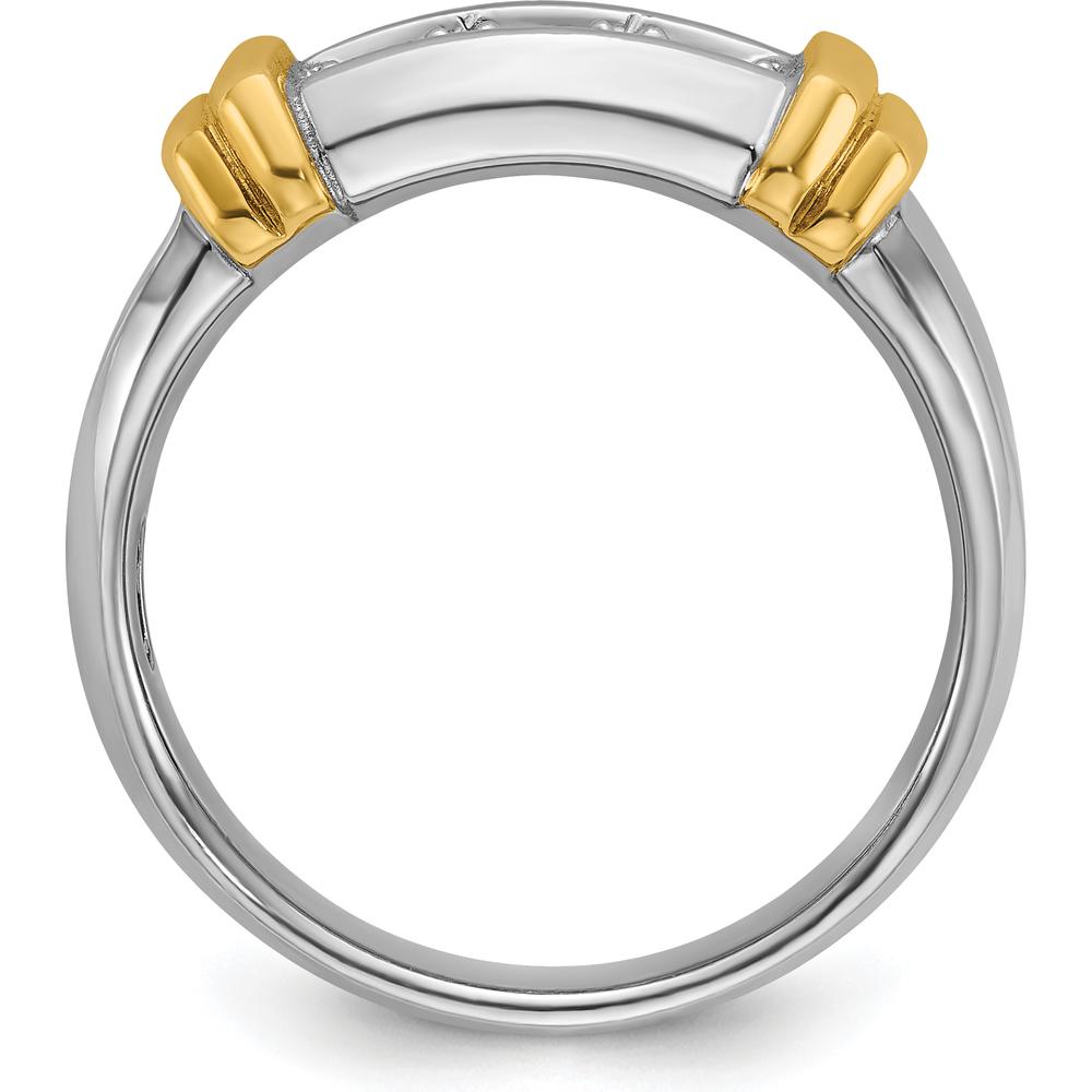 14K Two-Tone Gold 3-Stone Diamond Ring with Round Diamonds - 1/2 Carat Total Diamond Weight by IBGoodman