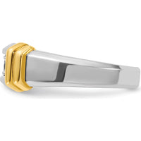 14K Two-Tone Gold 3-Stone Diamond Ring with Round Diamonds - 1/2 Carat Total Diamond Weight by IBGoodman